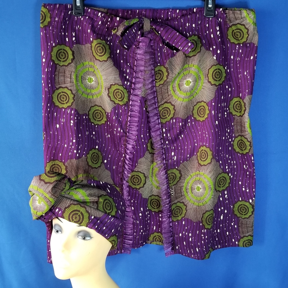 Handmade African Print Skirt With Tie Closure
